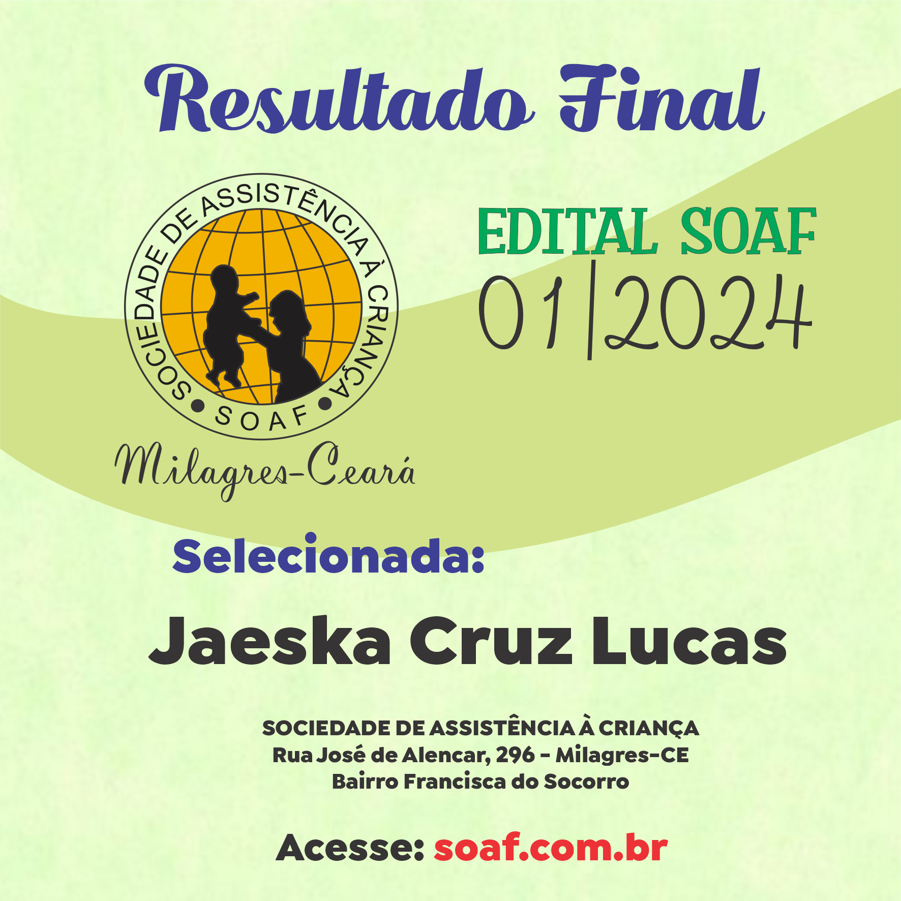 Edital SOAF 01/2024 – Resultado Final