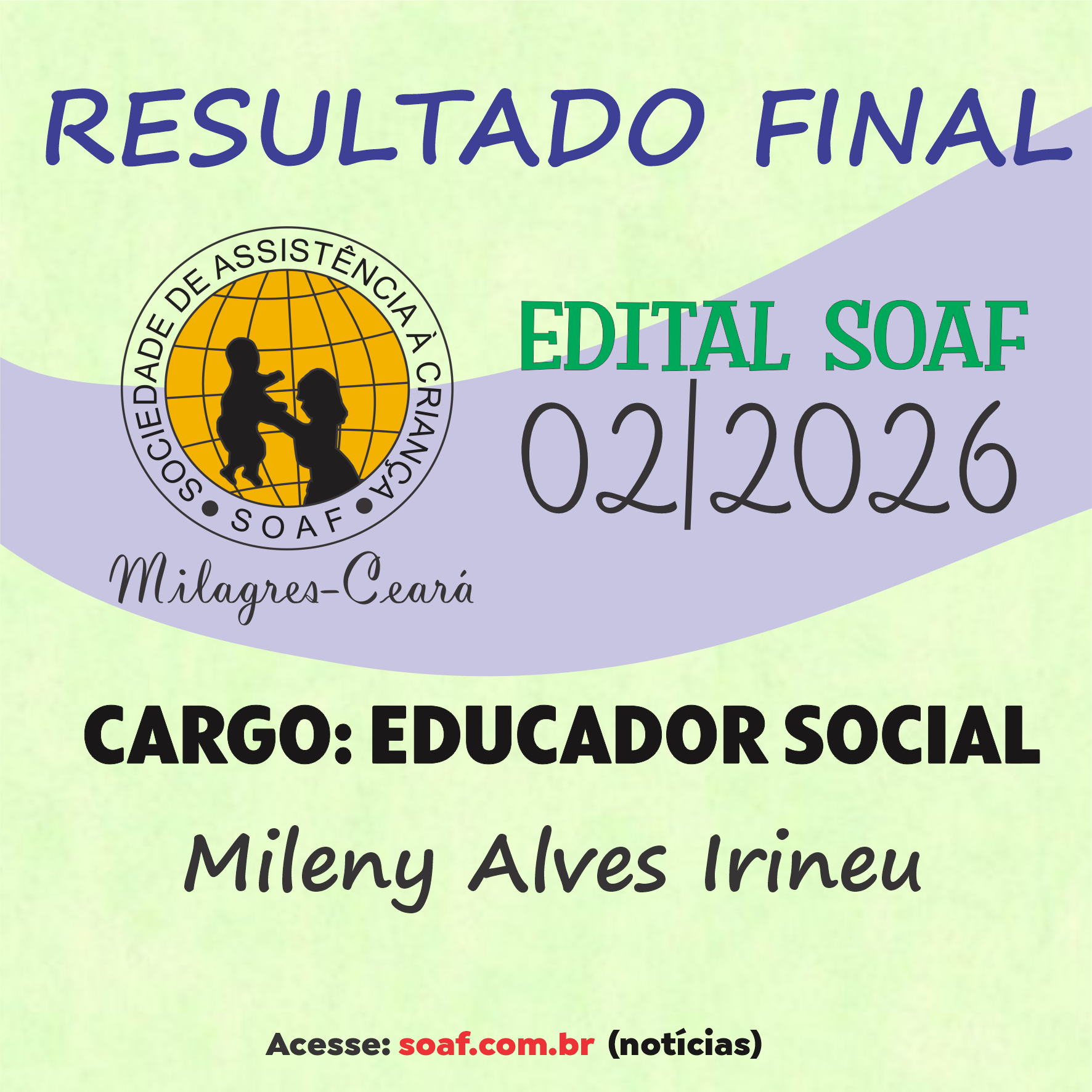 Edital 02/2026 SOAF – Resultado Final